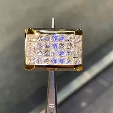 Classic 5.5ctw Princess Cut Invisible Set Ring -JEWELBUYS