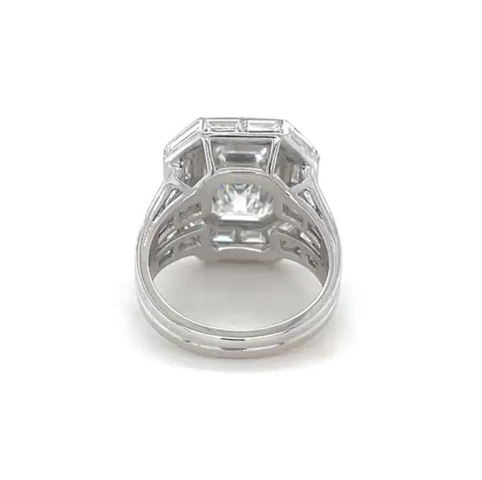4.06ct Emerald Cut White Sapphire Engagement Ring-JEWELBUYS