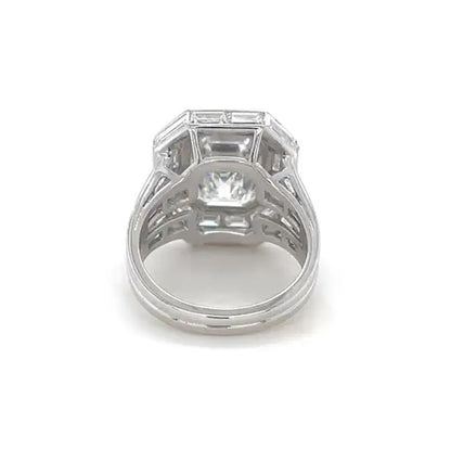 4.06ct Emerald Cut White Sapphire Engagement Ring-JEWELBUYS