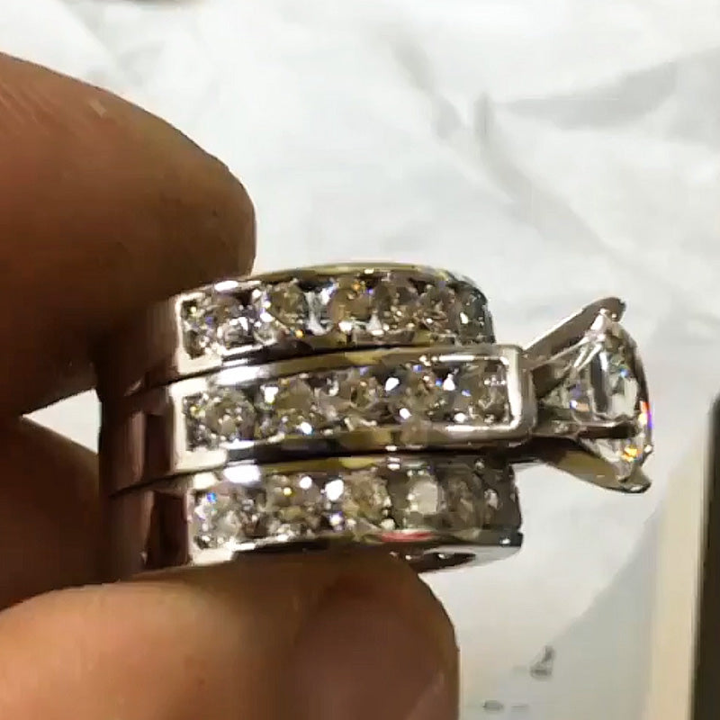 7ctw Round Cut White Sapphire Classic Engagement Ring-JEWELBUYS
