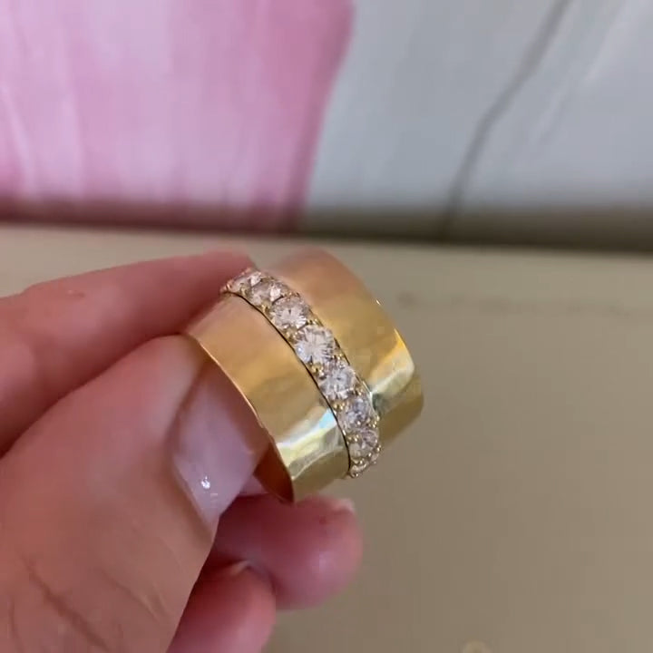 3.0Ctw Wide Gold Sapphire Eternity Ring-JEWELBUYS