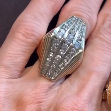 1.5ctw Architectural Sapphire Cocktail Ring-JEWELBUYS