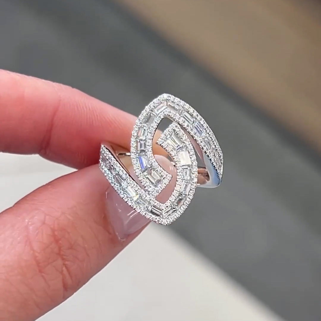 3ctw Emerald Cut Symmetrical Setting Ring -JEWELBUYS