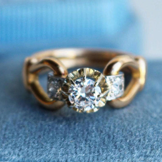 French Old European Cut Sapphire Vintage Ring - JEWELBUYS