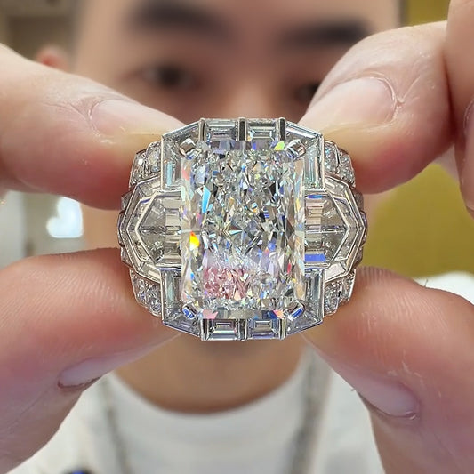 8.23Ctw Luxury Redeemer Cut Full-Set Men's Sapphire Engagement Ring-JEWELBUYS
