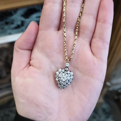 2.0Ctw Victorian-style heart-shaped sapphire pendant necklace-JEWELBUYS