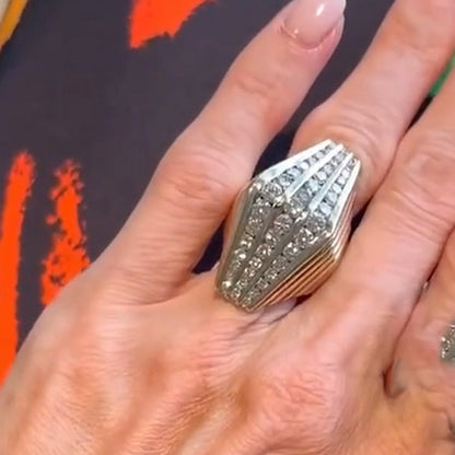 1.5ctw Architectural Sapphire Cocktail Ring-JEWELBUYS