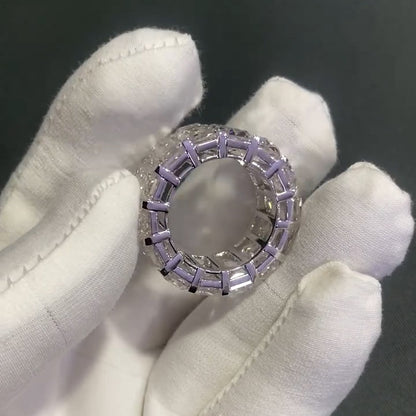 6.01Ctw Baguette Cut White Sapphire Eternity Band-JEWELBUYS
