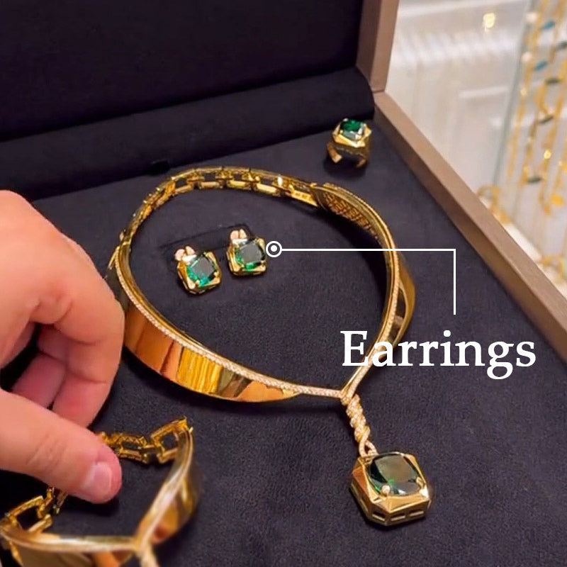 4.0ct round cut emerald sapphire ladies collar-JEWELBUYS