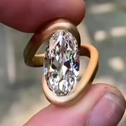 3.0ct Oval Cut White Sapphire Twisted Arm Ring-JEWELBUYS