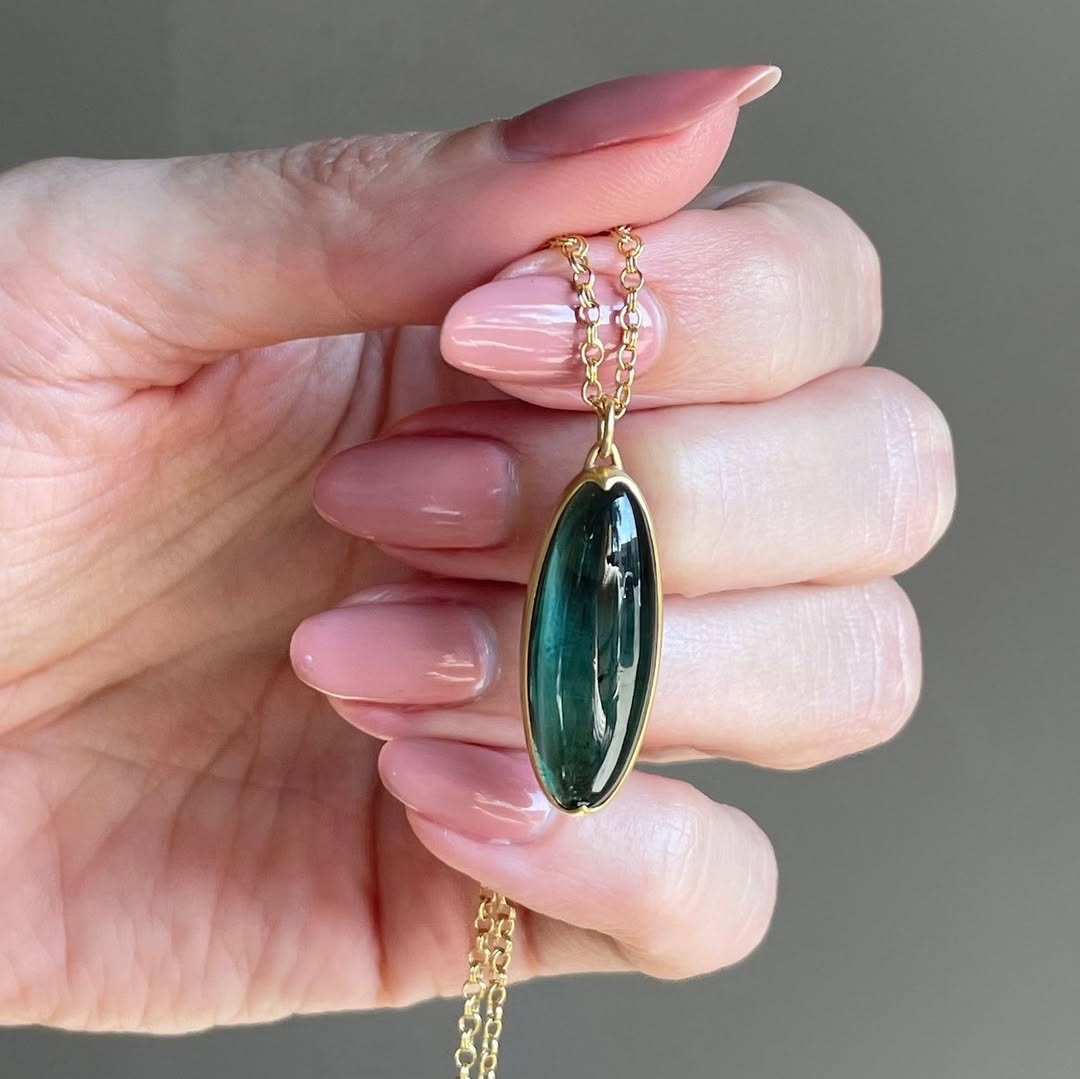 Elegant Green Tourmaline Pendant Earrings and Necklace-JEWELBUYS
