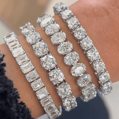 Multi Cut White Sapphire Women's Bracelet-JEWELBUYS