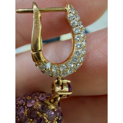 4.0Ctw Amethyst teardrop pendant earrings-JEWELBUYS