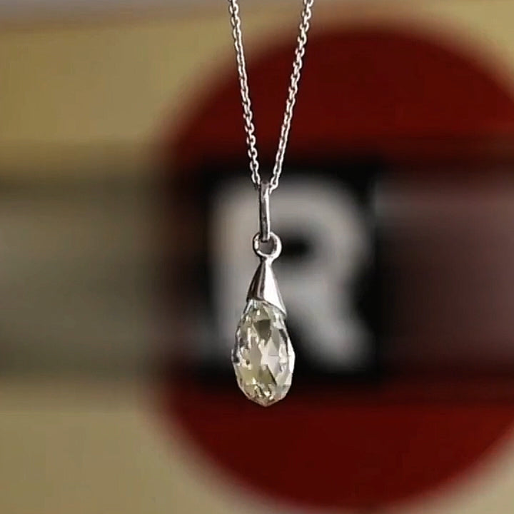 5.0Ct teardrop-shaped sapphire art pendant-JEWELBUYS