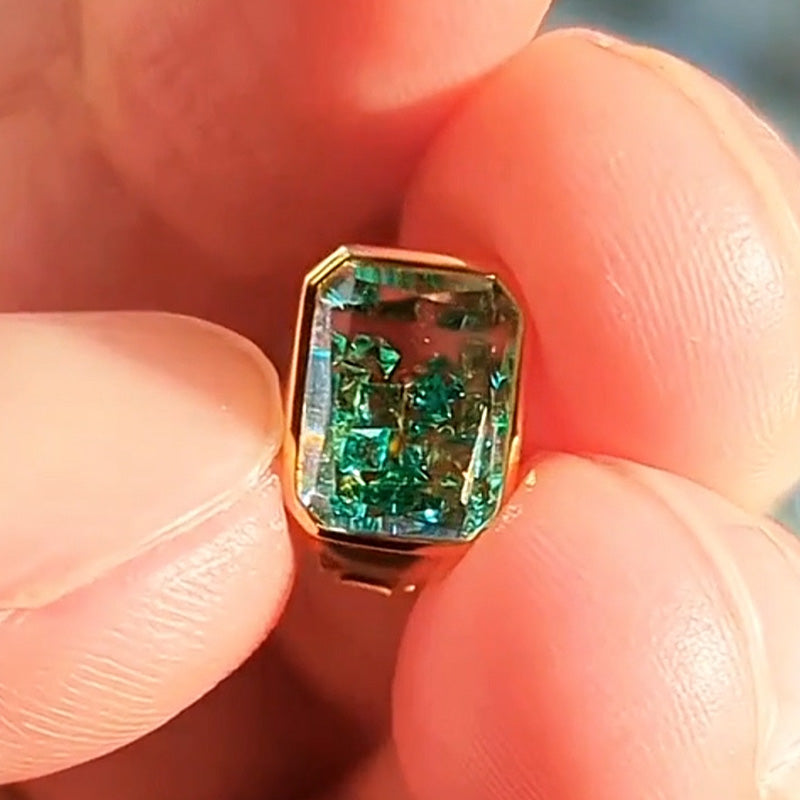 1.0 Ctw Shaker Emerald and White Sapphire Stud Earrings-JEWELBUYS