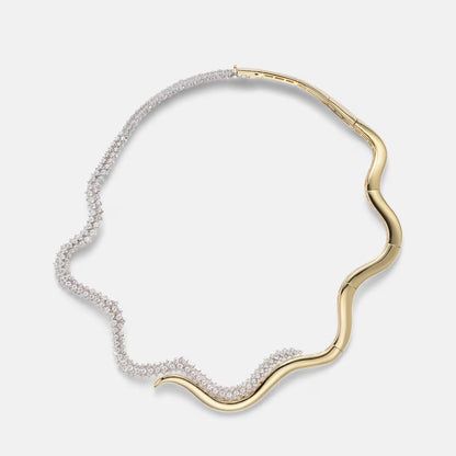 5.0Ctw Exquisite and elegant wave-shaped sapphire necklace-JEWELBUYS