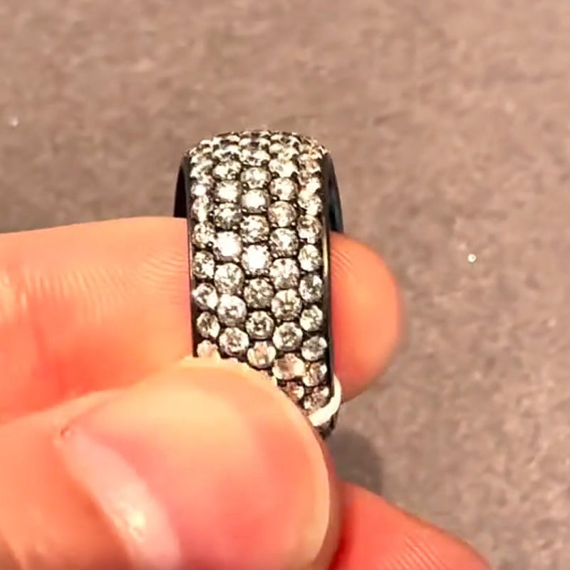 7.4Ctw Round Setting Bezel Setting Sparkling Engagement Ring-JEWELBUYS