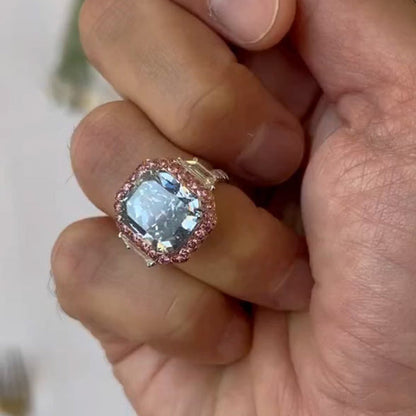 11.28ct pink and blue two-tone crushed ice ring -JEWELBUYS