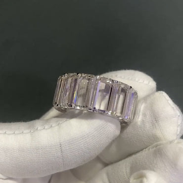 6.01Ctw Baguette Cut White Sapphire Eternity Band-JEWELBUYS