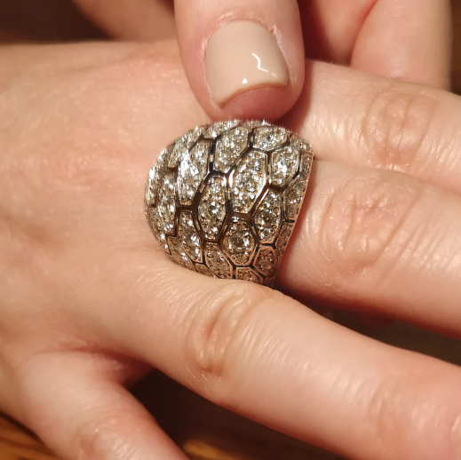 Delicate 3 ctw Round Cut White Gemstone Pavé Ring -JEWELBUYS