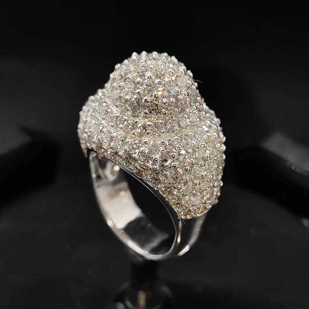 6.07ctw Pave Large Dome Diamond Ring -JEWELBUYS