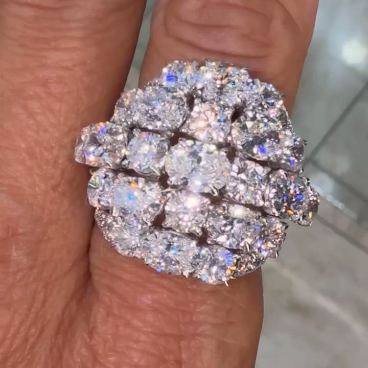 5.0Ctw Round/Oval Cut Sapphire Dome Ring-JEWELBUYS