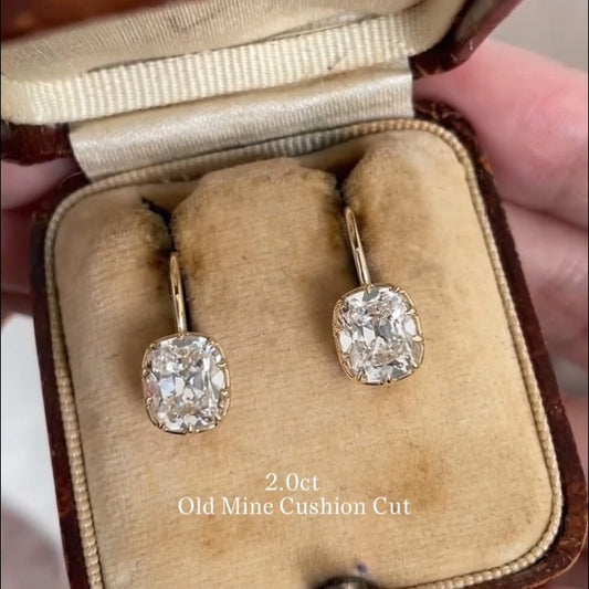 4.0Ctw Vintage-Style Sapphire Crystal Earrings-JEWELBUYS