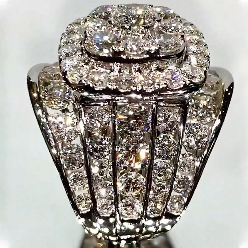 7.79Ctw Round Sapphire Giant Gemstone Engagement Ring-JEWELBUYS