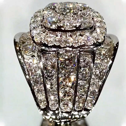 7.79Ctw Round Sapphire Giant Gemstone Engagement Ring-JEWELBUYS