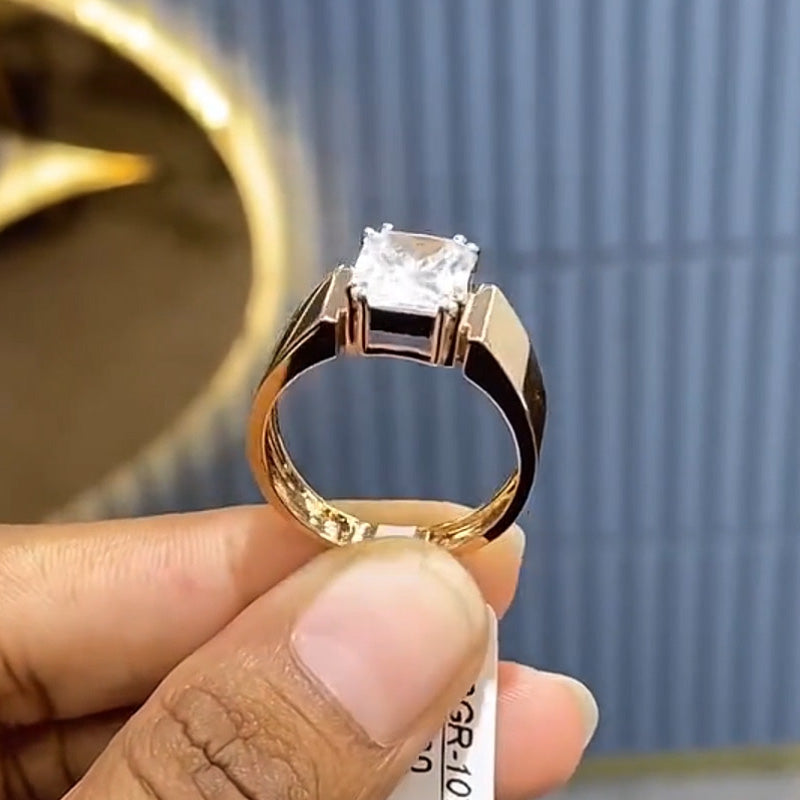 3.0ct Radiant Cut Single Stone White Sapphire Engagement Ring-JEWELBUYS