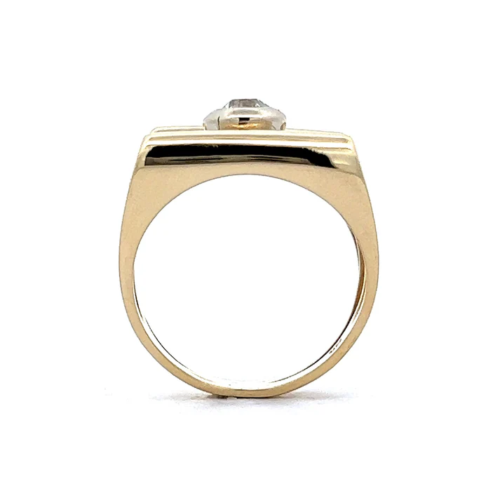 Unique 1ct Round Cut White Sapphire Cocktail Ring Women's Engagement Ring in Gold-JEWELBUYS