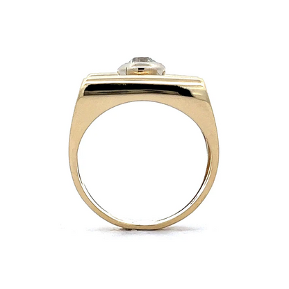 Unique 1ct Round Cut White Sapphire Cocktail Ring Women's Engagement Ring in Gold-JEWELBUYS