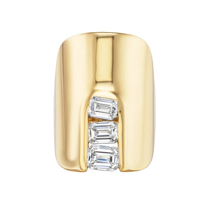 2.52Ctw Emerald-cut Mechanical Shield Sapphire Ring-JEWELBUYS
