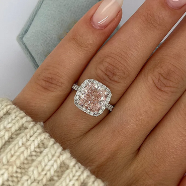 Classic 3ct Radiant Cut Pink Sapphire Engagement Ring-JEWELBUYS