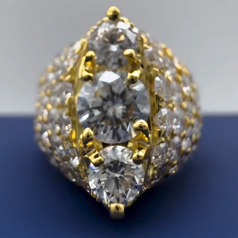 5.0Ctw Round Cut Sapphire Full-Set Engagement Ring- JEWELBUYS