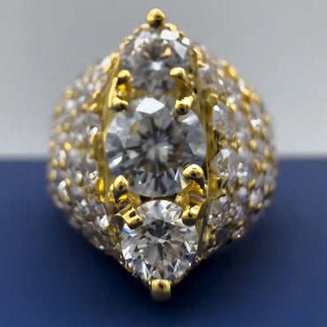 5.0Ctw Round Cut Sapphire Full-Set Engagement Ring- JEWELBUYS