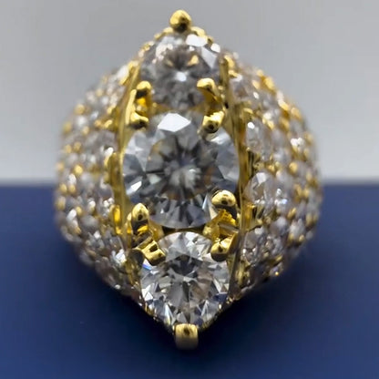 5.0Ctw Round Cut Sapphire Full-Set Engagement Ring- JEWELBUYS