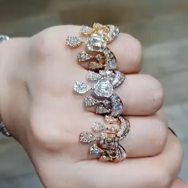 Gorgeous 6 ctw Multi-Cut White Gemstone Crown Engagement Ring -JEWELBUYS