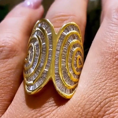 8ct Baguette Cut Sapphire Butterfly Ring-JEWELBUYS