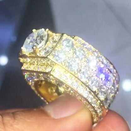 6ctw Round Cut White Sapphire Cigar Men's Ring-JEWELBUYS