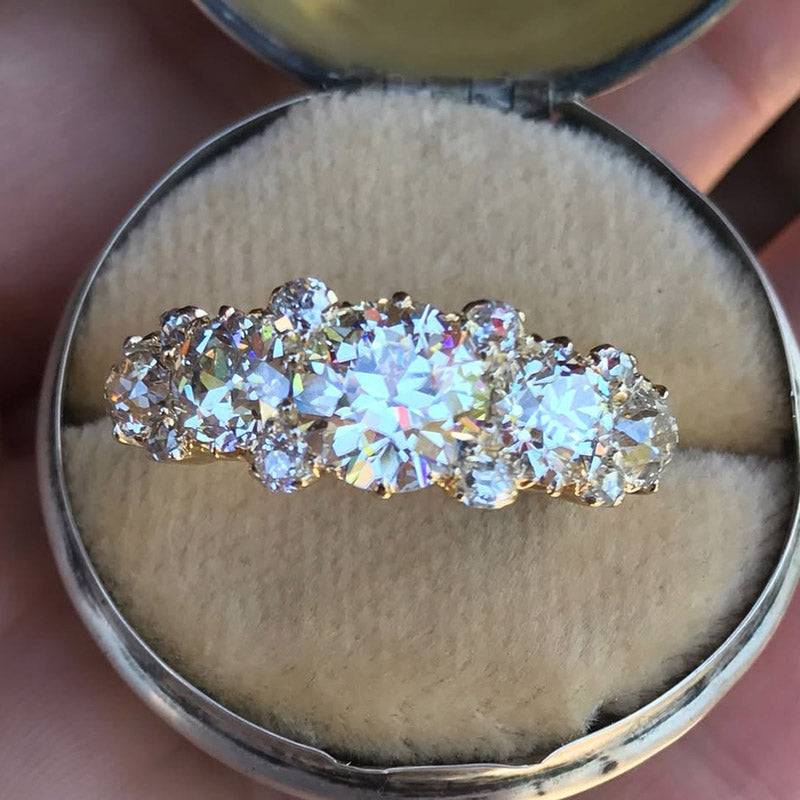 3.5ctw Old European Cut Retro Style Sapphire Band-JEWELBUYS