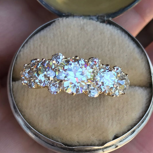 3.5ctw Old European Cut Retro Style Sapphire Band-JEWELBUYS