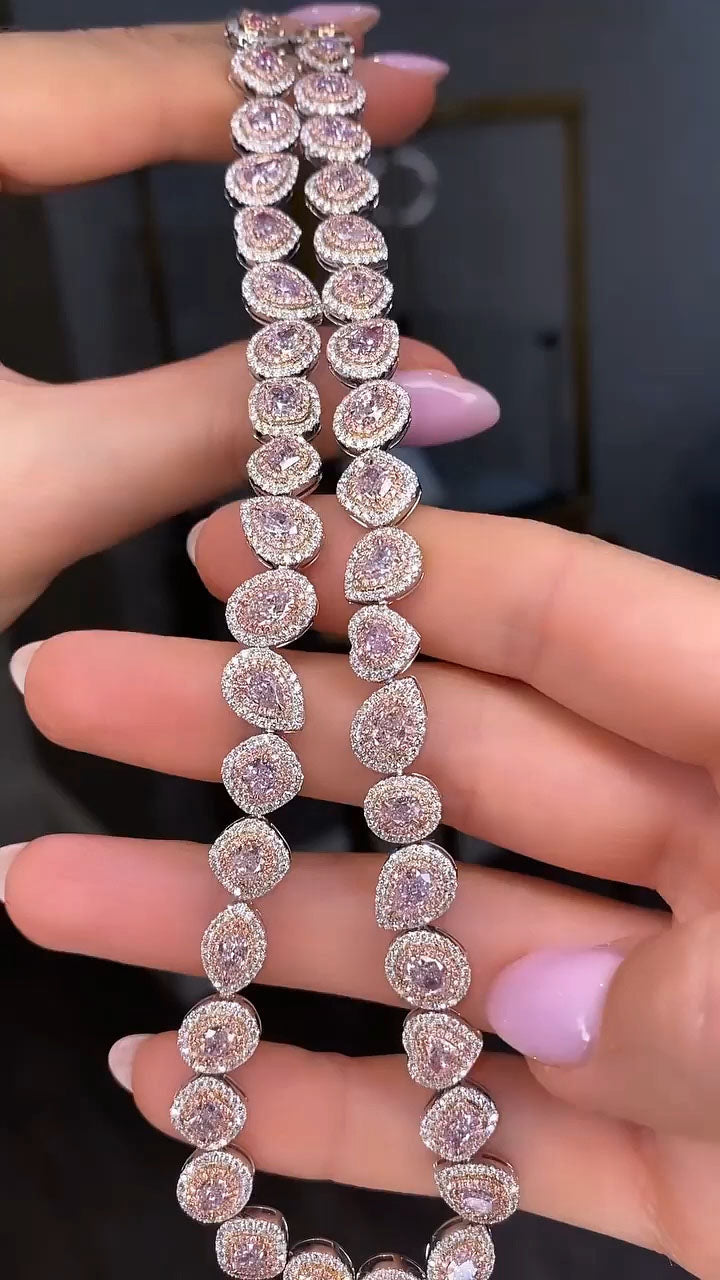 30Ctw A stunning 50Ctw multi-cut pink morganite necklace-JEWELBUYS