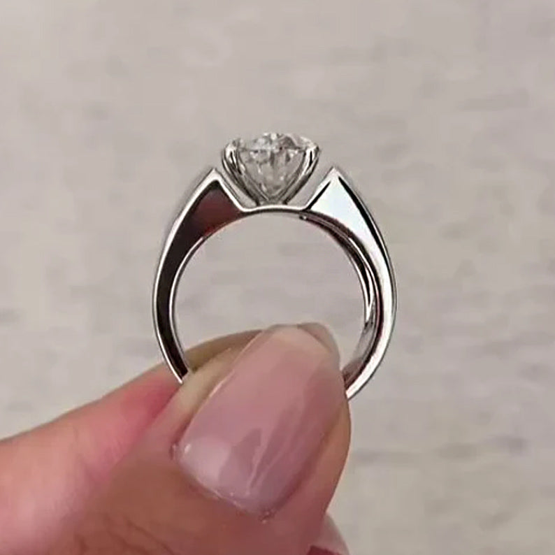 5.2Ct Oval Cut Lab White Sapphire Engagement Ring-JEWELBUYS