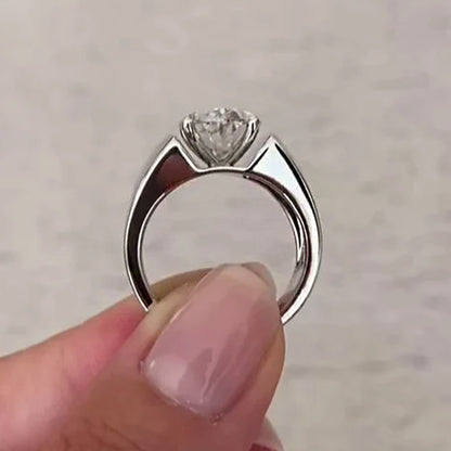 5.2Ct Oval Cut Lab White Sapphire Engagement Ring-JEWELBUYS