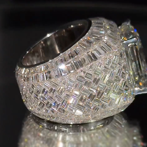Deluxe 10 ctw Square Cut White Gemstone Full Set Ring -JEWELBUYS