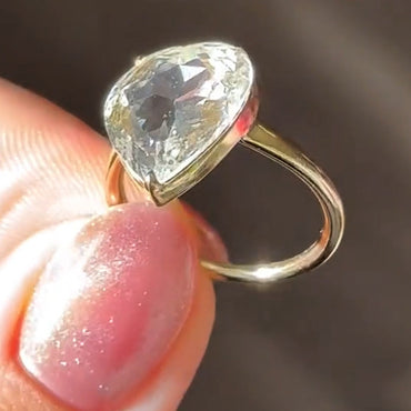 5.01Ct Antique Heart Shaped Rose Cut Sapphire Engagement Ring-JEWELBUYS