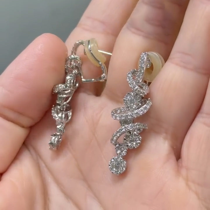 2.0ctw Exquisite Spiral Sapphire Dangle Earrings And Ring-JEWELBUYS