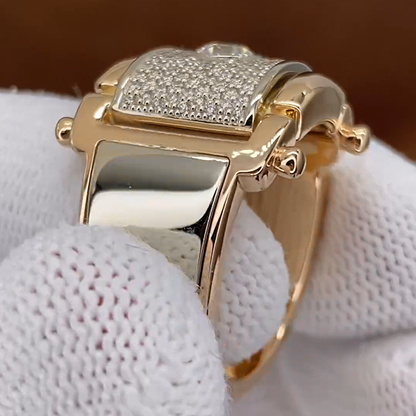 Noble 3 ctw Round Cut White Gemstone Men's Ring -JEWELBUYS