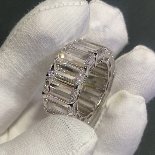 6.01Ctw Baguette Cut White Sapphire Eternity Band-JEWELBUYS